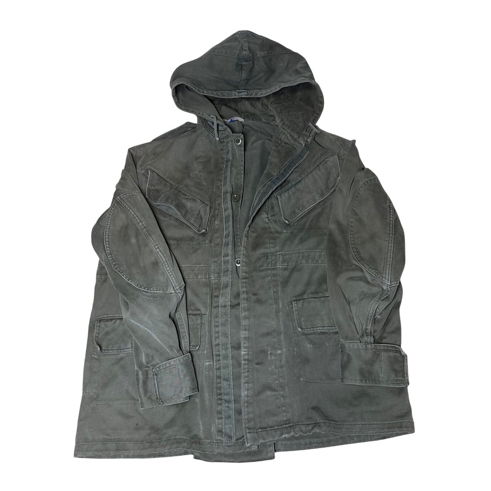 Vintage 1978 Seyntex Belgian Military Field Jacket Hooded Olive Green 1A 5565